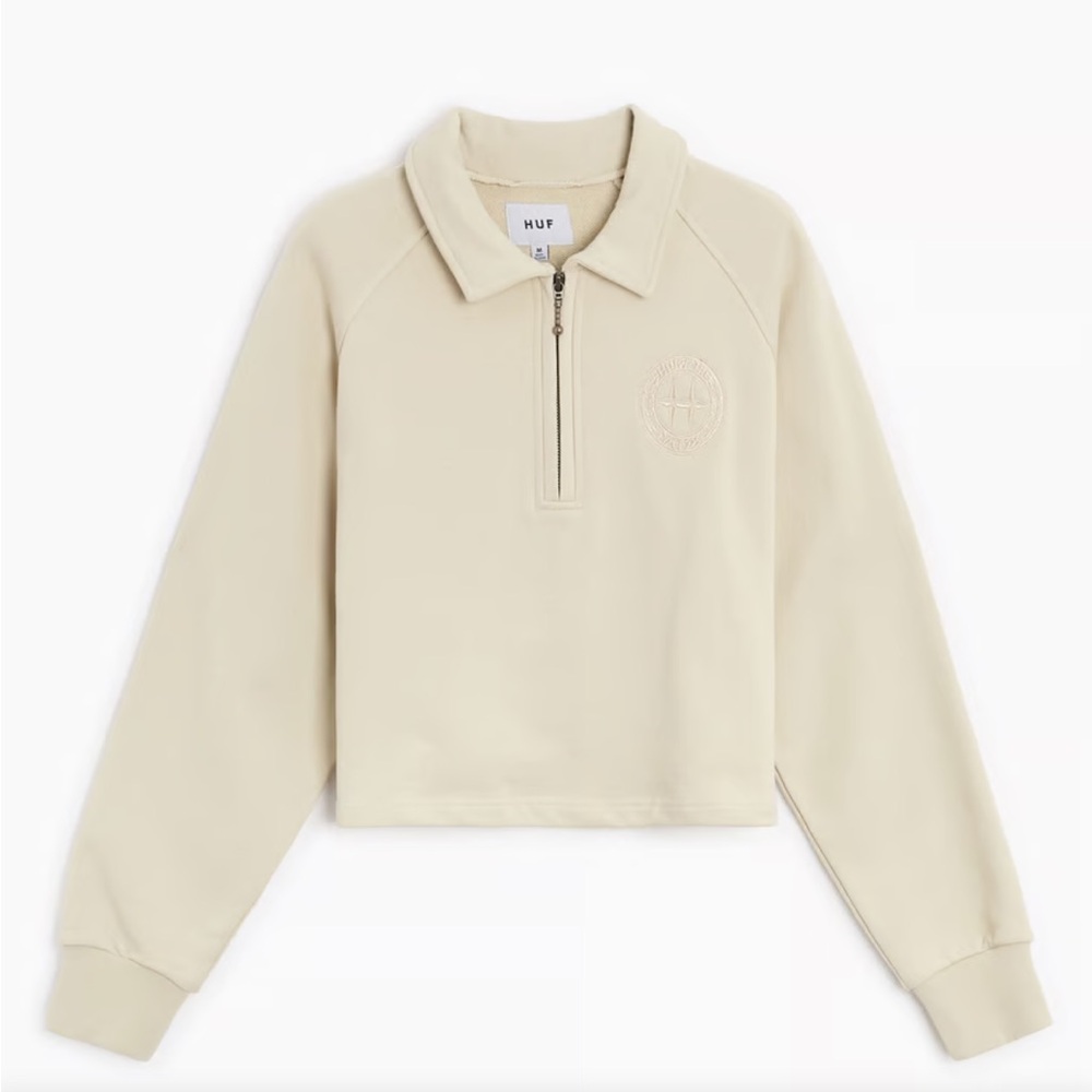 HUF Class Women's French Terry Quarter Zip Cropped Polo